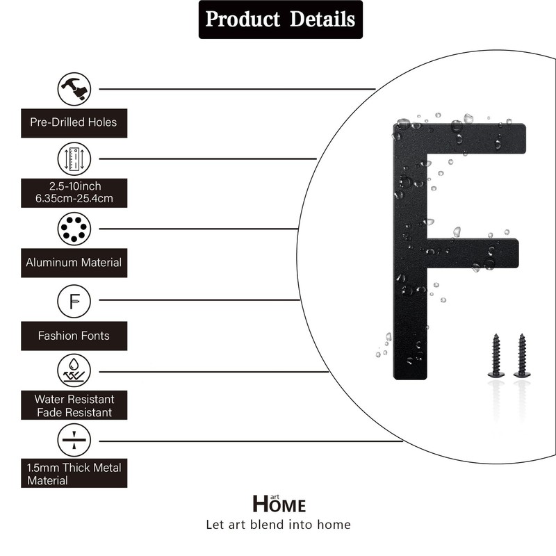 4 Inch House Numbers and Metal Letters for Outdoor Signs, 4 Inch, Black 0 gallery