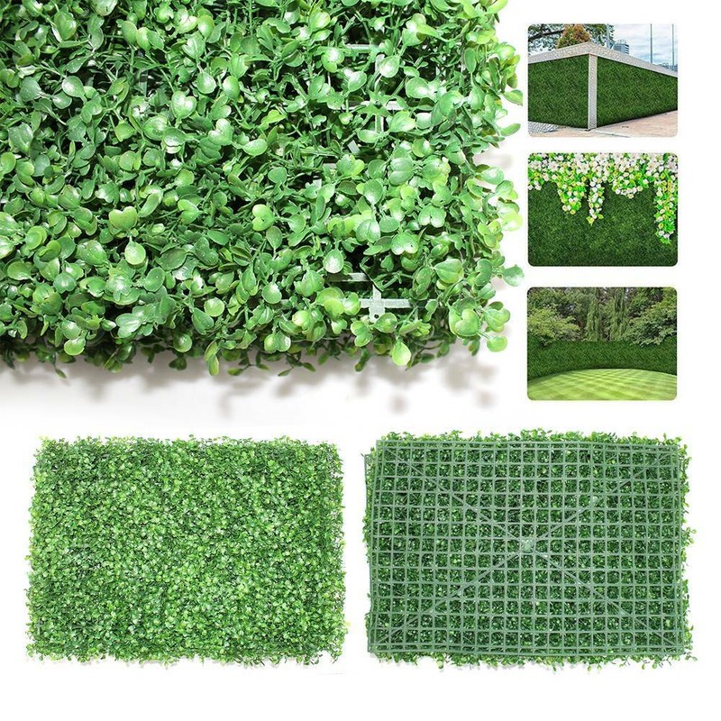 12Pcs 23.6x15.7" Artificial Hedge Mat Fence Fake Plant Grass Wall Garden Panels