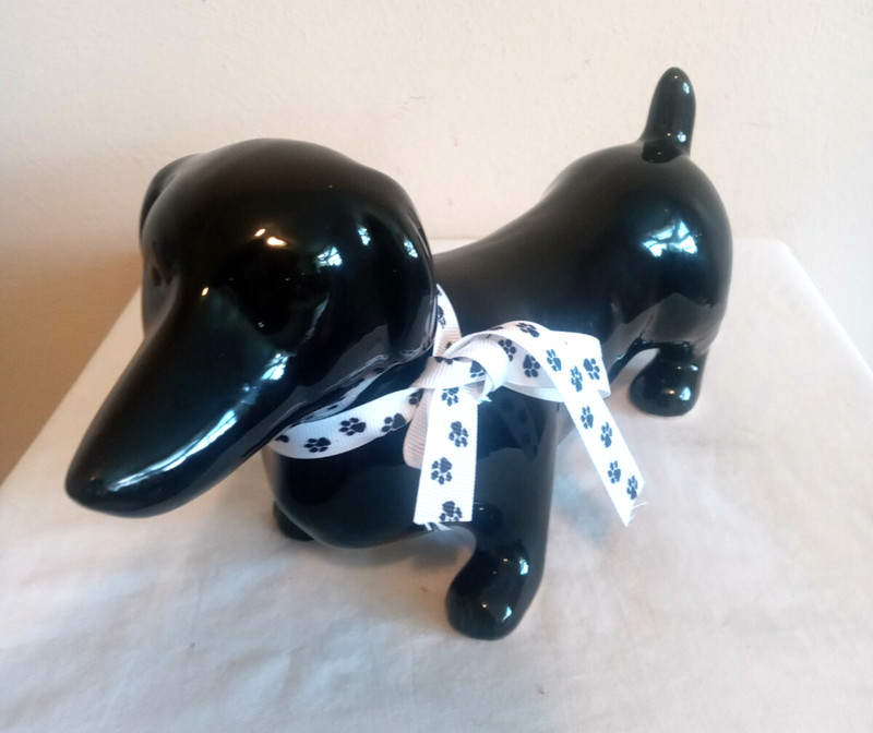 Black Dachshund Figurine Statuette