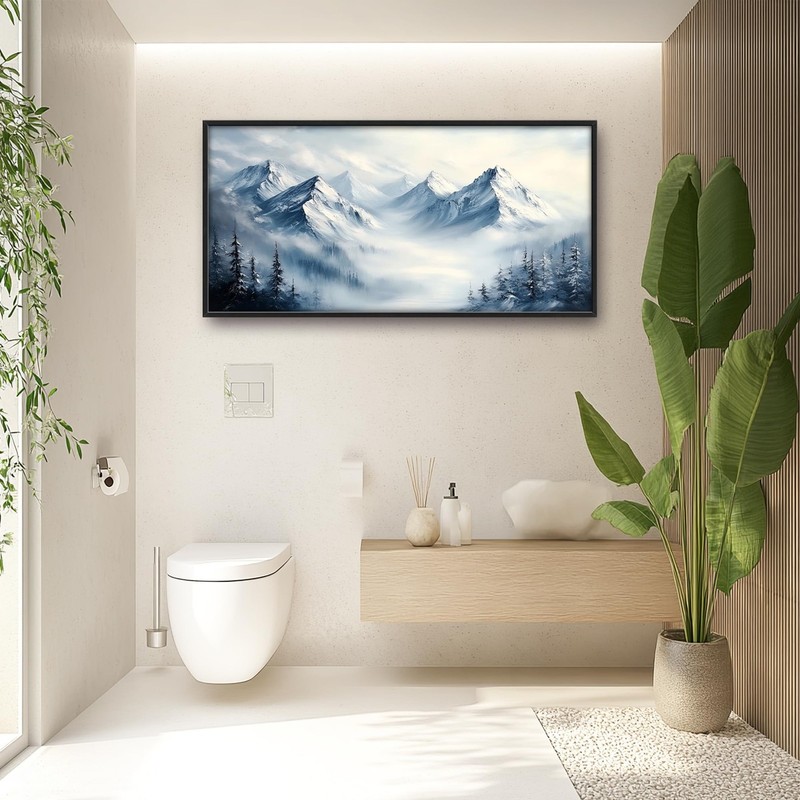 Snow Mountain Large Wall Art Framed Wall Decor for Living Room, Mountains Pic... gallery