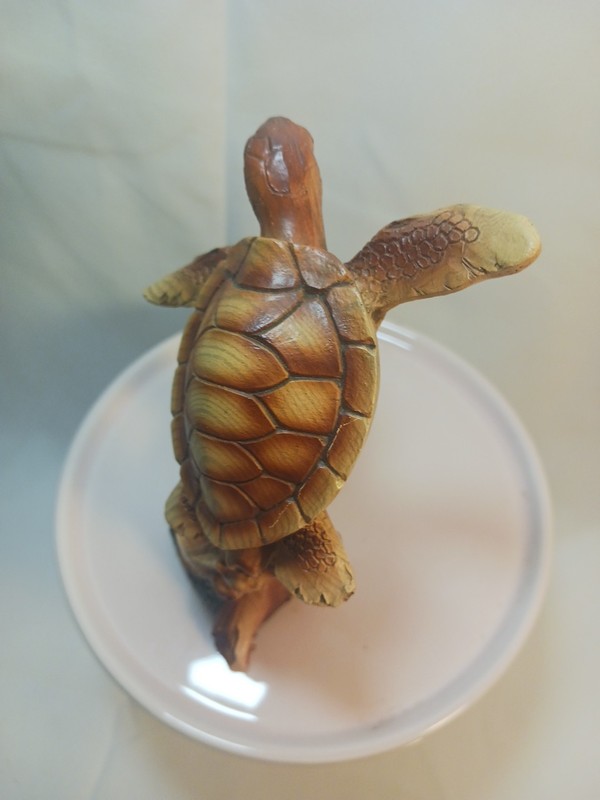 Faux Wood Resin Sea Turtle Statuette Beach Decor Nautical Ocean gallery
