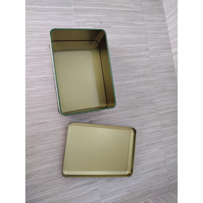 Tin Christmas Rectangular Container Multipurpose Gift Cookies Colorful 6x4X2.5 gallery
