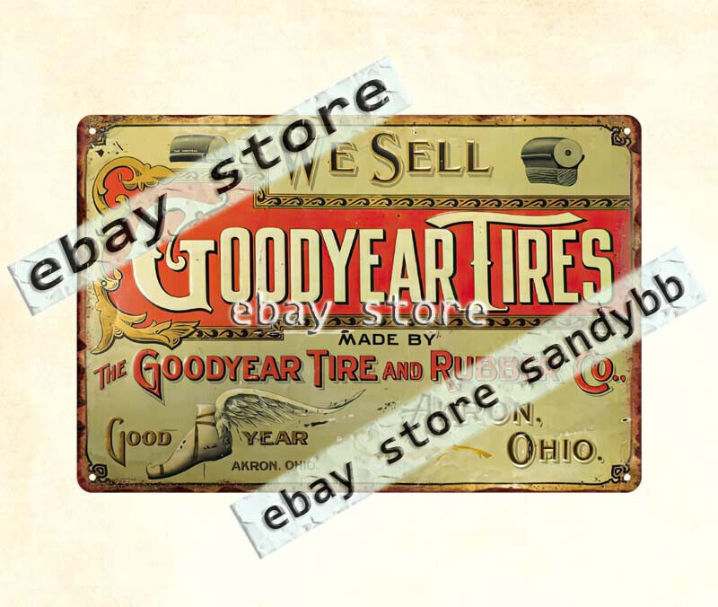 Goodyear Tires rubber Akron Ohio metal tin sign tavern store decordecor