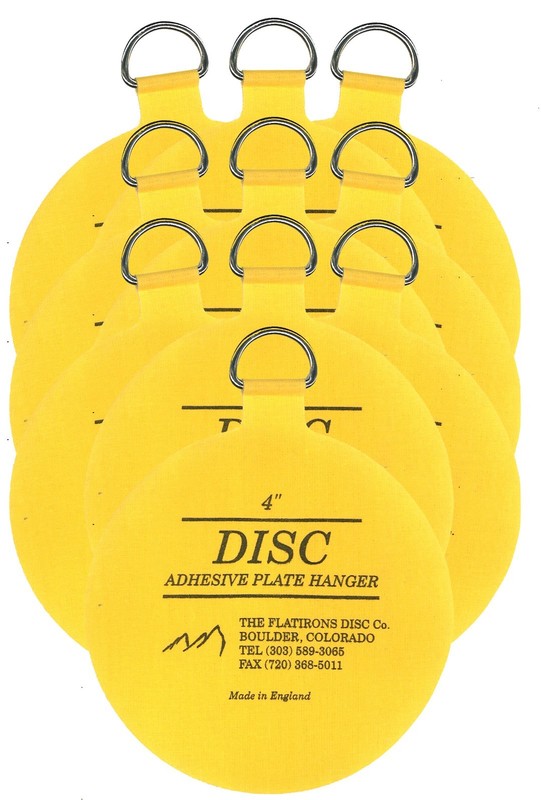 Original Invisible Disc Adhesive Plate Hangers Set of Ten 4 Inch