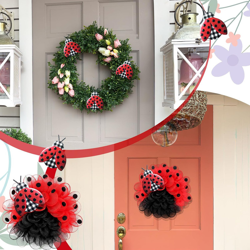Metal Embossed Ladybug Hanger Red and Black Polka Dot Ladybug Metal Wall Door Ha gallery