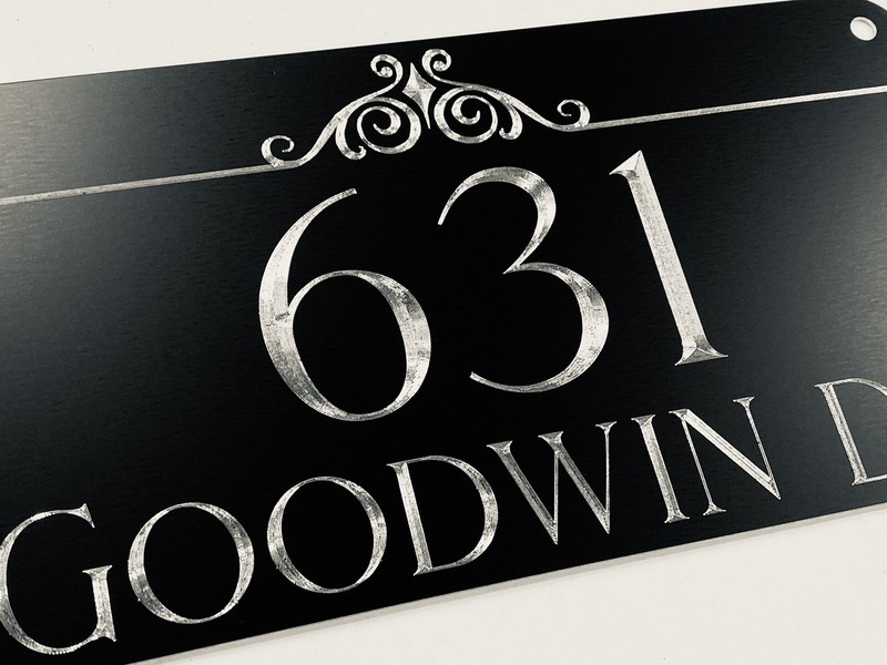 Engraved Personalized Custom House Home Number Street Address Metal 12x6 Sign gallery