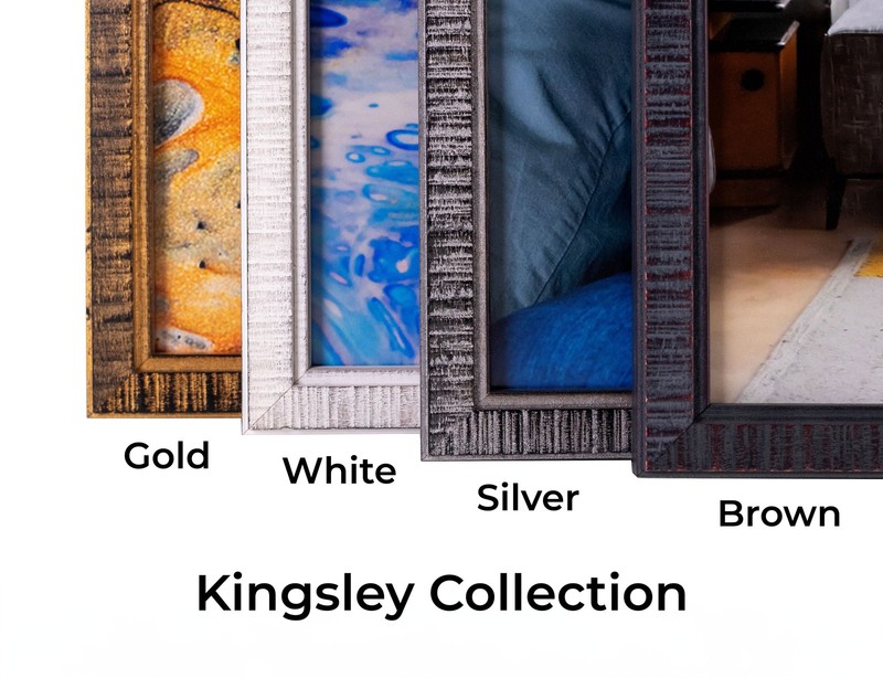 7x10 Frame Silver Grey Distressed Solid Wood Picture Frame | 0.75 Inch Moulding gallery