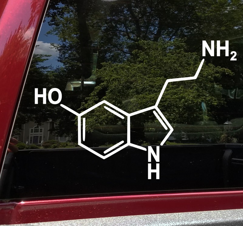 Serotonin Molecular Compound Vinyl Decal V1 - Chemical Structure Die Cut Sticker