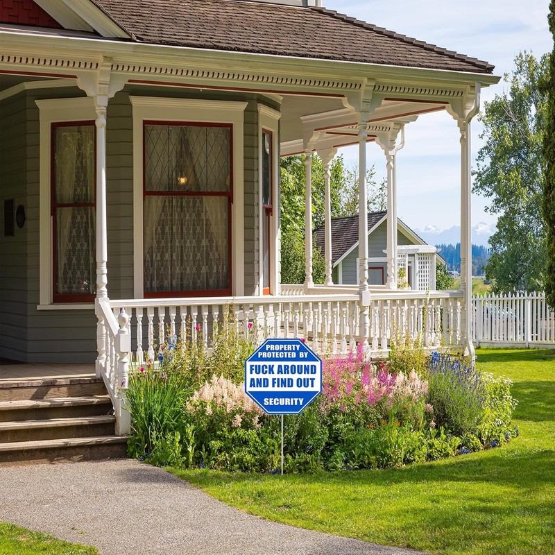 Funny FAFO around and Find Out Yard Sign Home Security Sign Protected by Owner S gallery