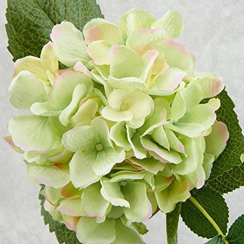 Factory Direct Craft 15 Inch Light Green and Pink Artificial Floral Hydrang