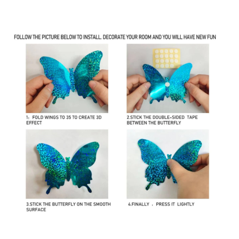12pcs Butterfly Wall Stickers 3D Vinly Decal for Home & Festival Decoration Gift gallery