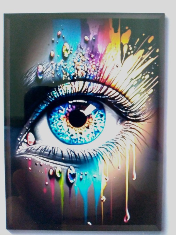 Brilliant Colorful Eye Wall Art Waterproof Canvas 12×18 inch Glows in UV Light