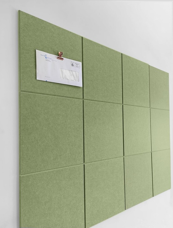12 PCS Spring Green Felt Wall Tiles Aesthetic Bulletin Board Cork Alternative