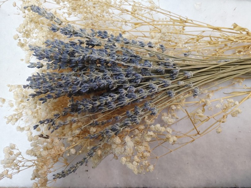 Dried Lavender & Baby Breath Bundles 100% Natural Bouquet Home decor DYI supply gallery