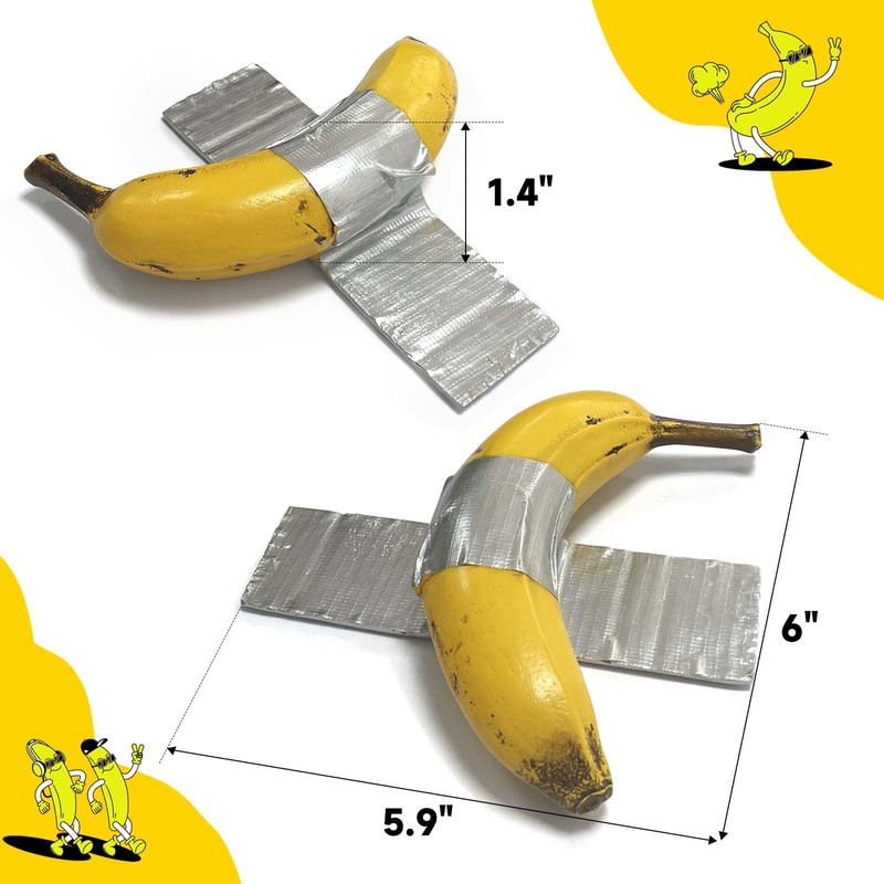 Duct Tape Banana, Handmade Banana Wall Sculpture, Fruit Sculpture Wall Decor, Re gallery