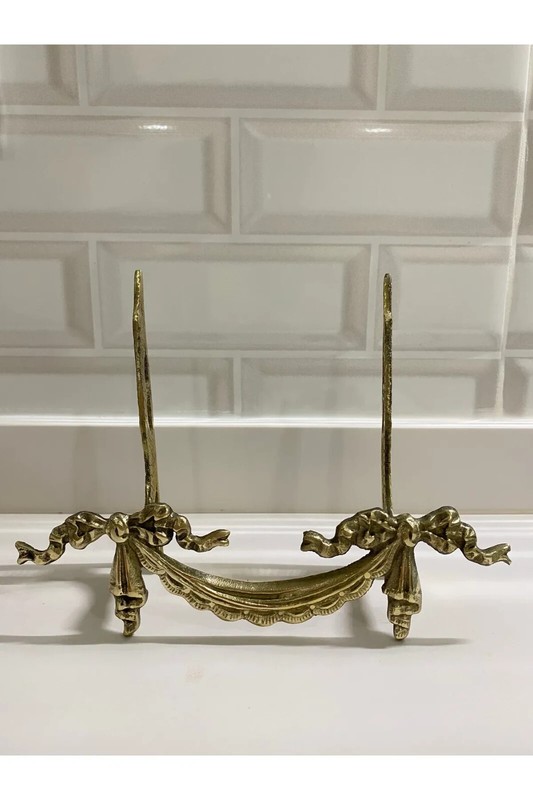 Brass Casting Plate Stand Antique Style, Decorative Presentation / Vintage Look gallery