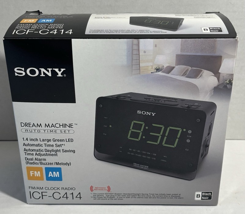 Sony Dream Machine ICF-C414 Clock Radio AM/FM Dual Alarm Auto Time Set NEW OPEN
