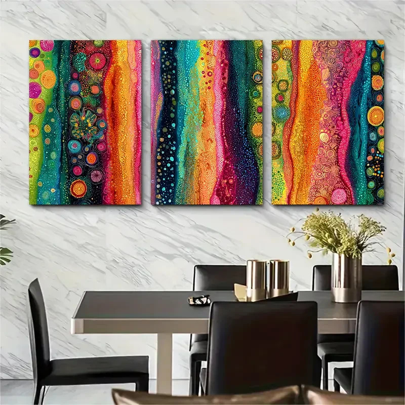 3pcs Colorful Abstract Multicoloured Perfect Wall Art Canvas Unframed/Framed
