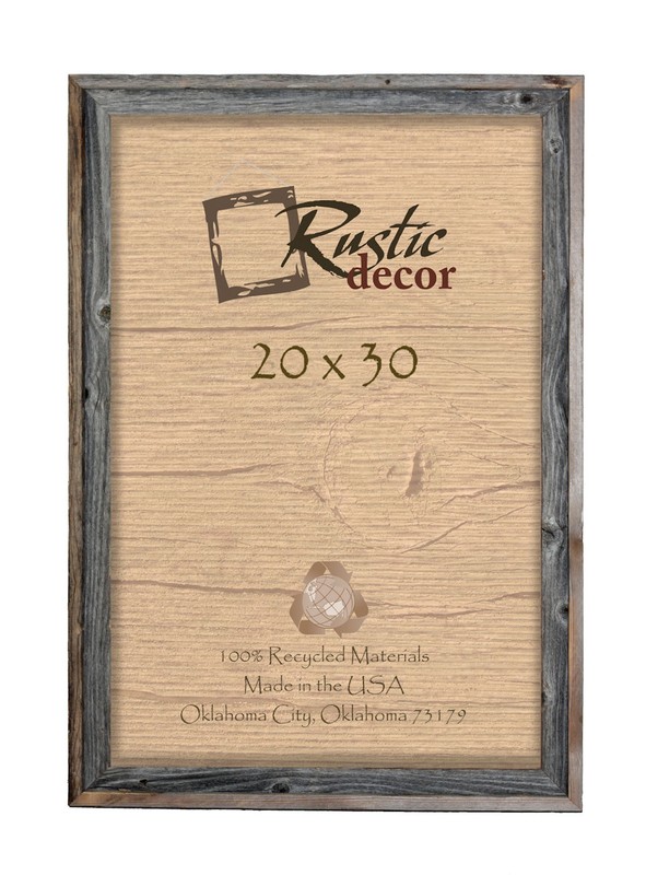 20×30 – 2″ Wide Signature Reclaimed Rustic Barn Wood Wall Frame