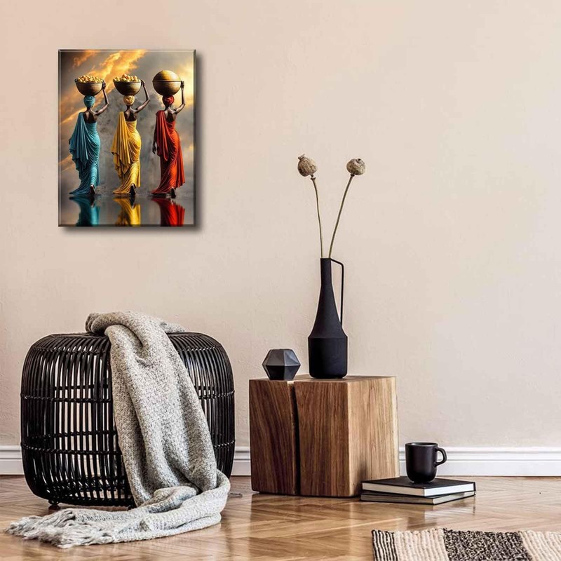 Black Girl Canvas Wall Art African American Woman painting Decor Pictures Ret... gallery