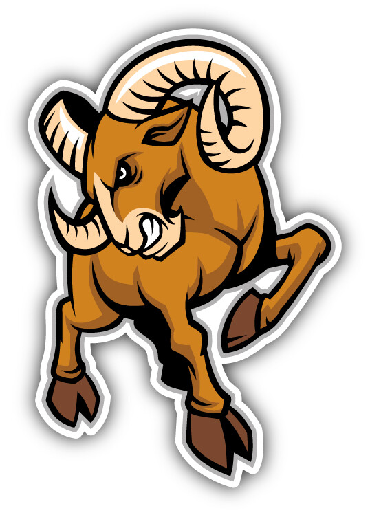 Cartoon Angry Taurus Mascot Wild Animal Car Bumper Sticker Decal