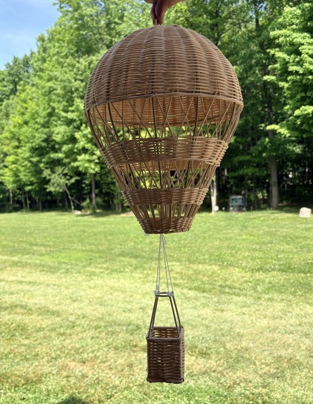Natural Rattan Woven Hot Air Balloon Decor
