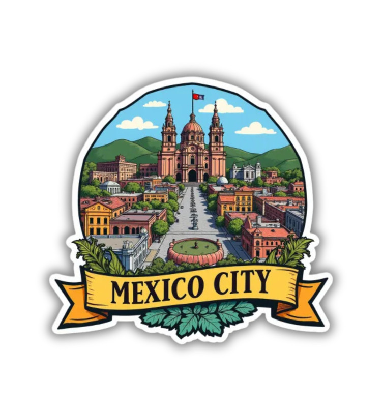Mexico City Mexico Fridge Magnet or Laptop Sticker gallery