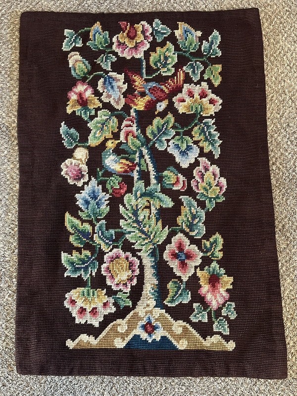 Gorgeous Vintage Handwoven Tapestry Wall Hanging, 42.5” x 28.5” Floral Birds
