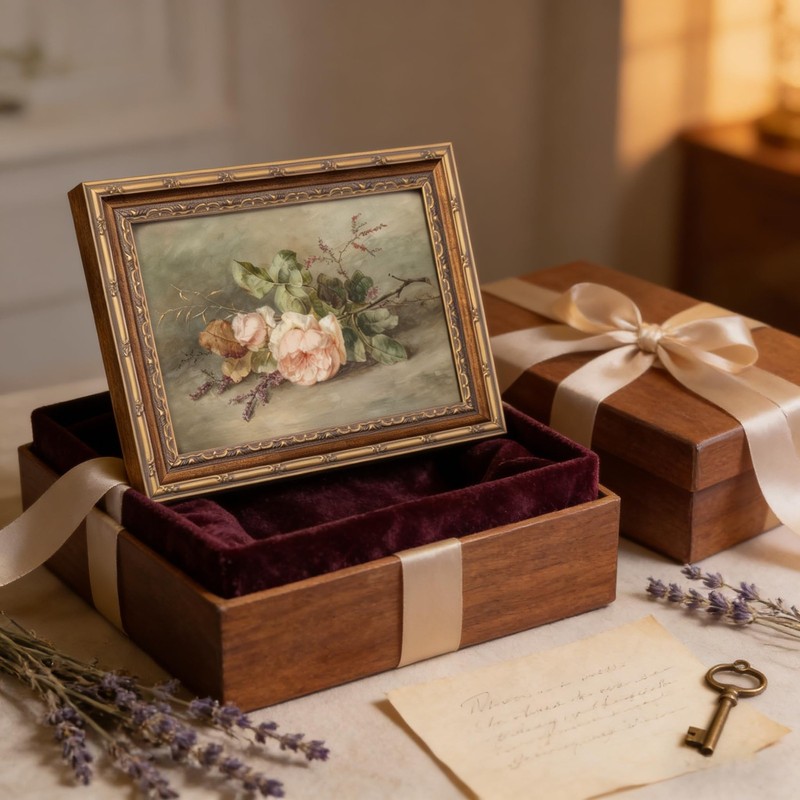 Vintage Gold Framed Flower Still Life Wall Art Rose and Wildflower Wall Decor... gallery