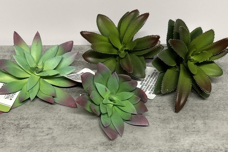Succulent Picks Artificial Assorted Lot Of 16 Aloe Fern Flowers Blue Purple gallery