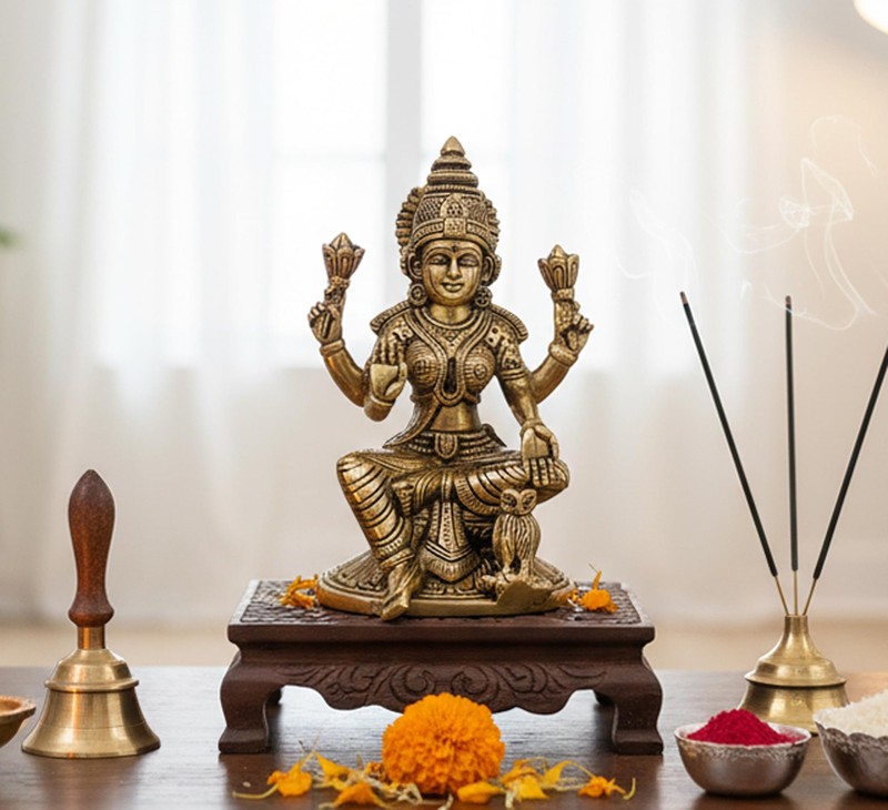 Brass Laxmi Lakshmi Goddess Murti Idol Statue Figurine Sculpture | Pooja Idol…