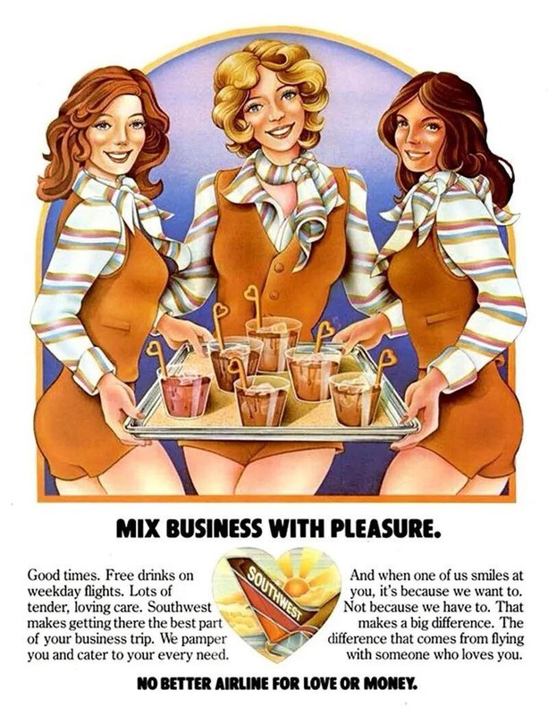 Southwest Airlines Ad 1979 POSTER 24 X 18 Inches NICE! Wall Art
