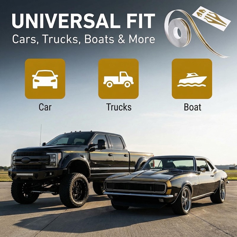 32 FT Car Body Side Stripes Auto Pinstripe Tape Decal Waistline Sticker for S... gallery