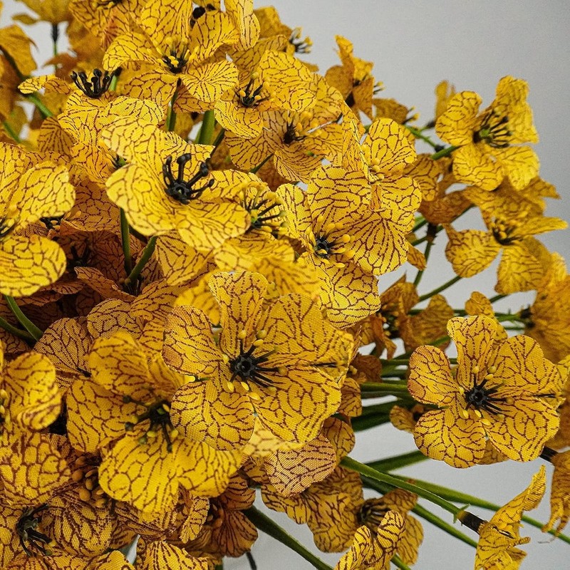 Vibrant Yellow Silk Flowers 72 Bundles Outdoor UV Resistant No Fade Garden Decor gallery