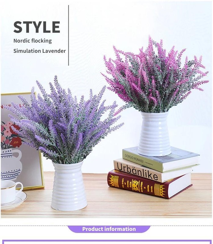 a Bunch of Provence Lavender Plastic Artificial Flowers False Plants Wedding Hom gallery