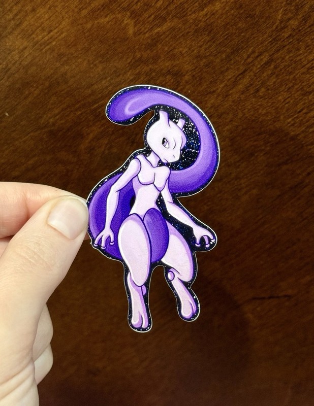 3” Mewtwo Pokemon Anime Manga Original 151 Vinyl Sticker Print Of My Painting