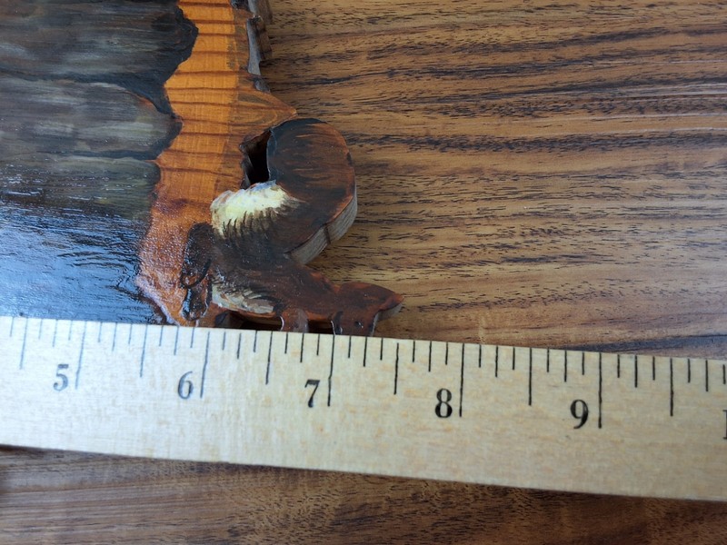 Vtg ONE OF A KIND Exquisite Painted SQUIRREL STUMP Wood Cut Plaque Wall Hanging gallery