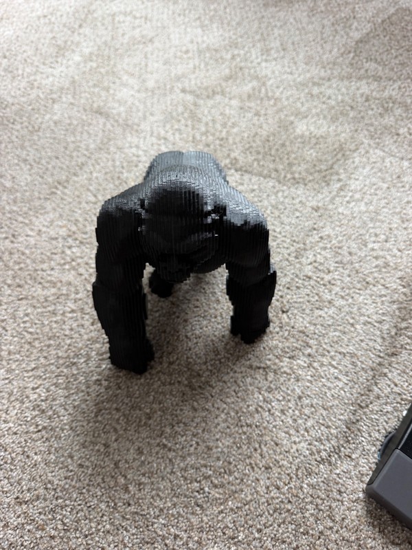 Gorilla 3-D printed stands 7 inches high by 6 inches wide by 9 inches deep