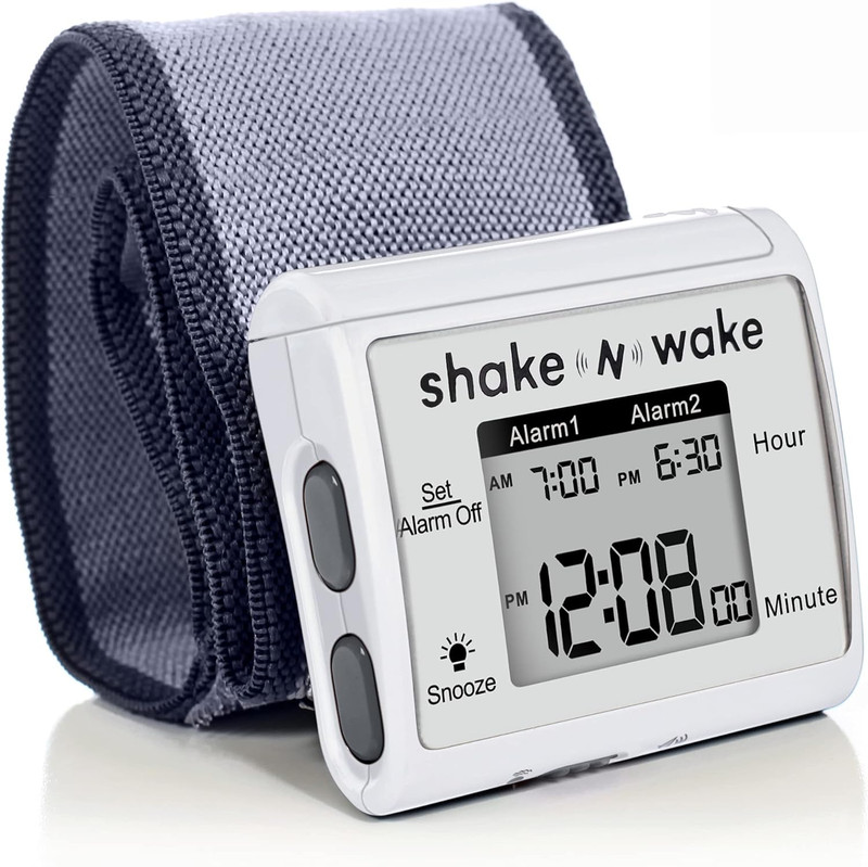 Tech Tools Vibrating Alarm Clock - Shake N Wake - Silent Alarm Wristband Watch - gallery
