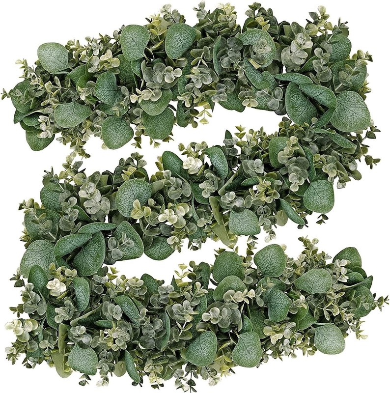 6.2 Ft Long Faux Eucalyptus Greenery - Wedding Arch Summer Decor - Lambs Ear gallery