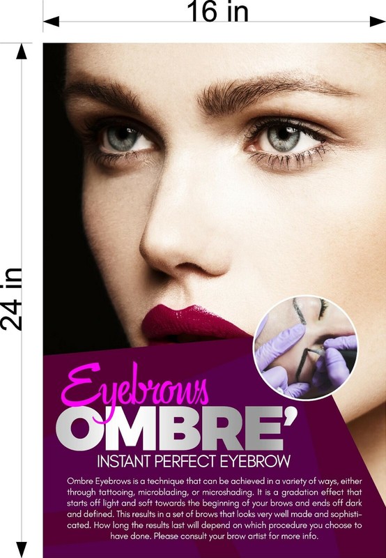 Permanent 32 Perforated Mesh See-Through Window Vinyl Ombre Eyebrows Vertical