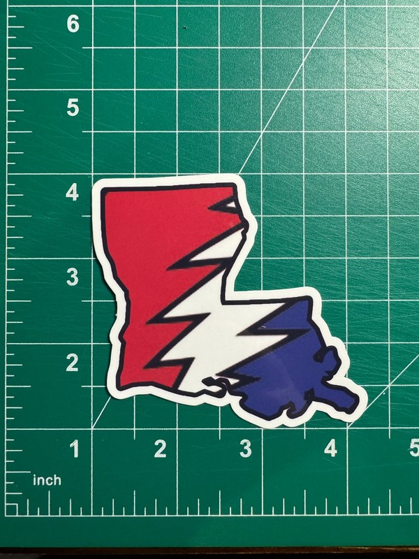 Louisiana Stealie – Grateful Dead – Laminated Vinyl Sticker 3″x3″