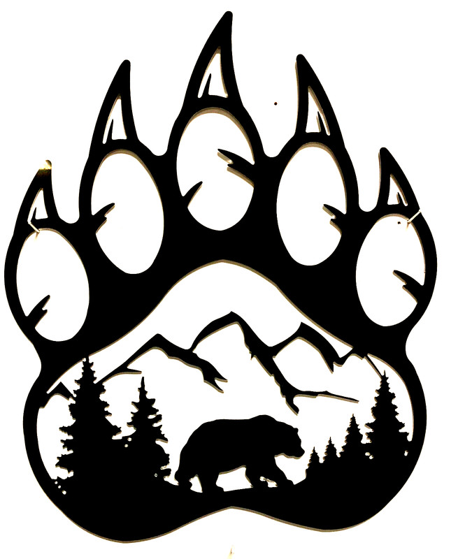Bear Paw Claw Metal Sign Art CNC 12″ x 10″ Mountains Cabin Decor Will Never Rust