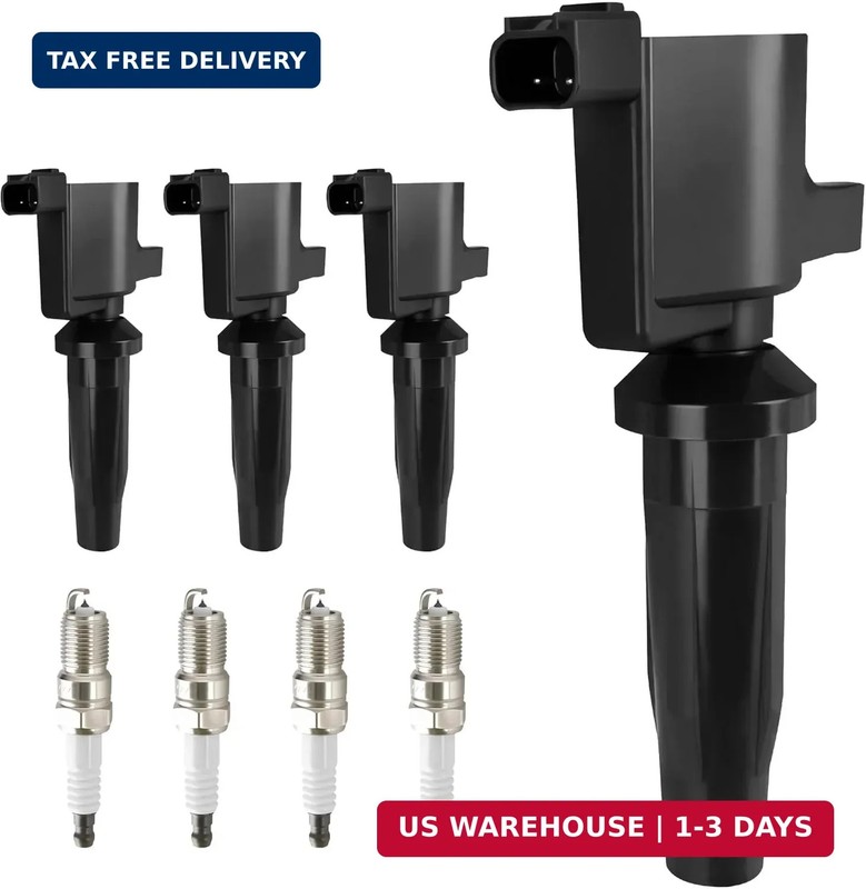 HYR Set of 4 Ignition Coil Pack and Iridium Spark Plugs Fit for 2.0L 2.3L 2004-2