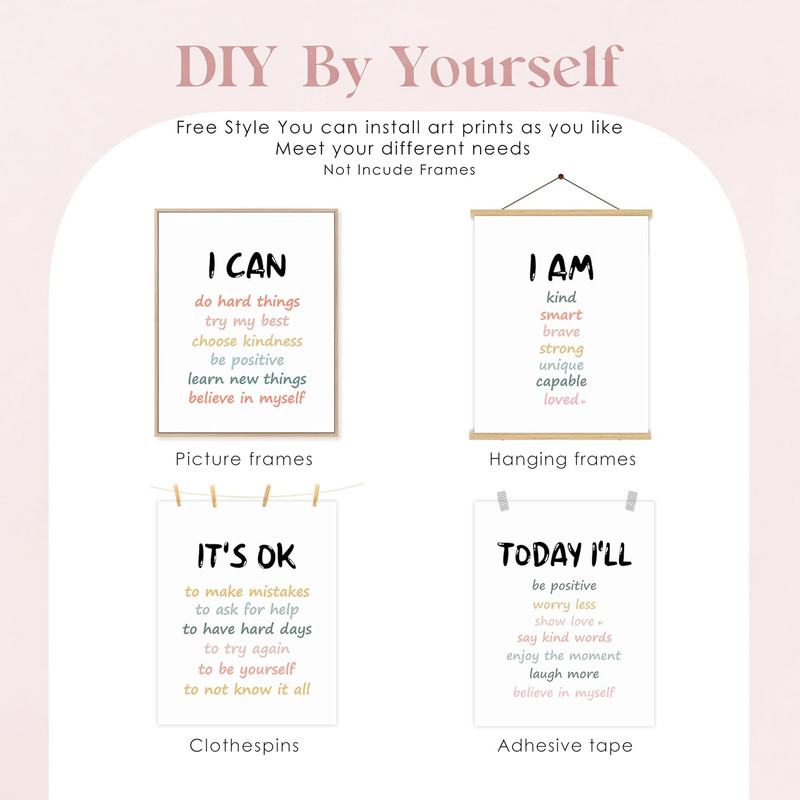 Positive Affirmation Wall Decor, Inspirational Motivational Quote Wall Art Print gallery