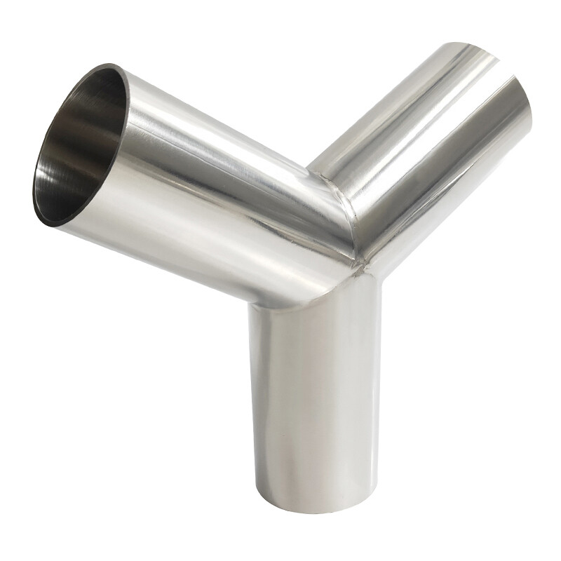 Stainless Steel Y Shape Pipe 3 Way Fitting 120 Degree Exhaust Tube Polished Tool gallery