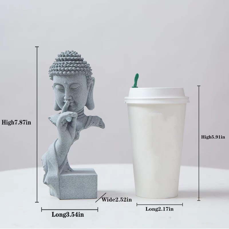 Tiwhdni Buddha Statue for Home Decor,Meditation Figurine 7.87 inches, Cyan gallery