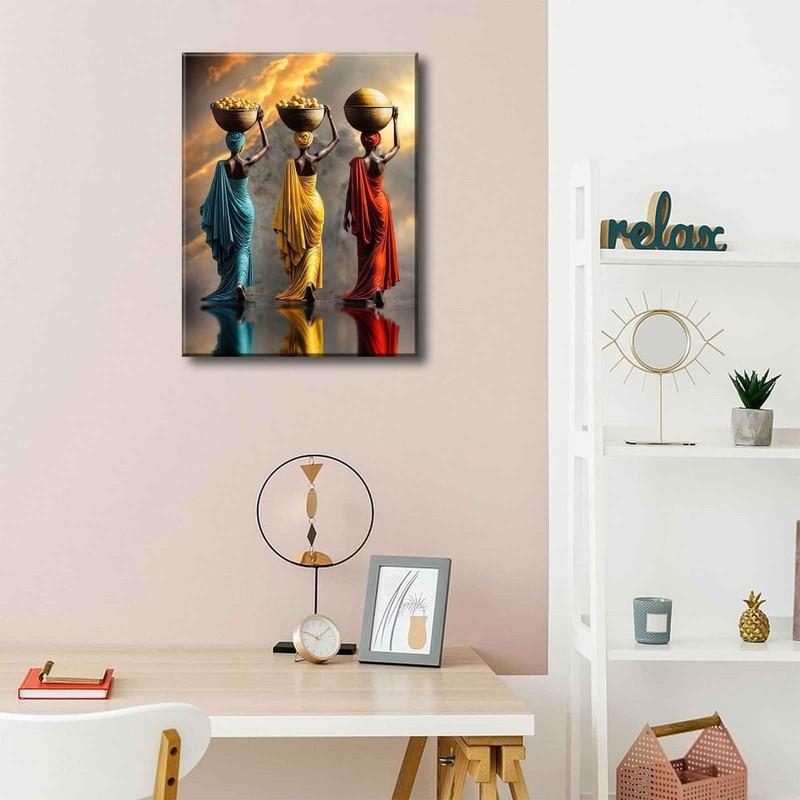 Black Girl Canvas Wall Art African American Woman painting Decor Pictures Ret... gallery
