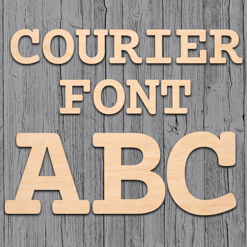 Courier Typewriter Wood Letters Numbers Cutout Unfinished Laser Cut 3mm Craft