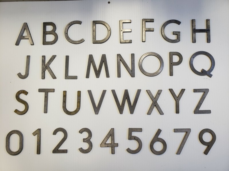 Metal Letters and Numbers 2 1/4 inch long Straight Font price per letter*